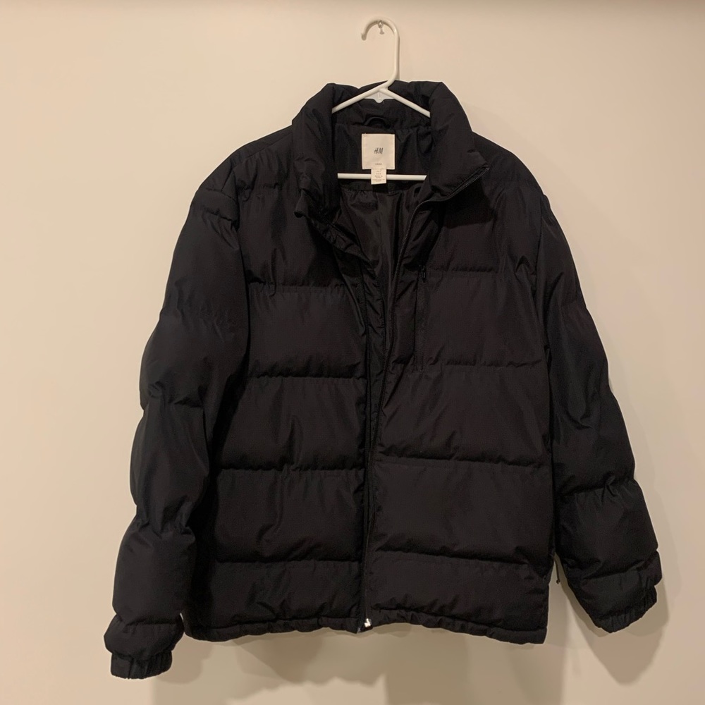 H&M Black Puffy Coat Size L - Picture 4 of 14
